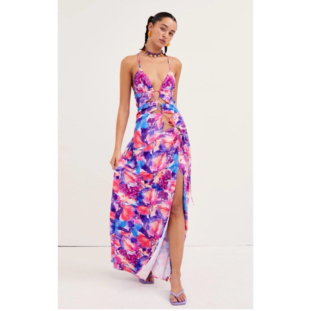 For Love and Lemons Floral Natasha Maxi Dress